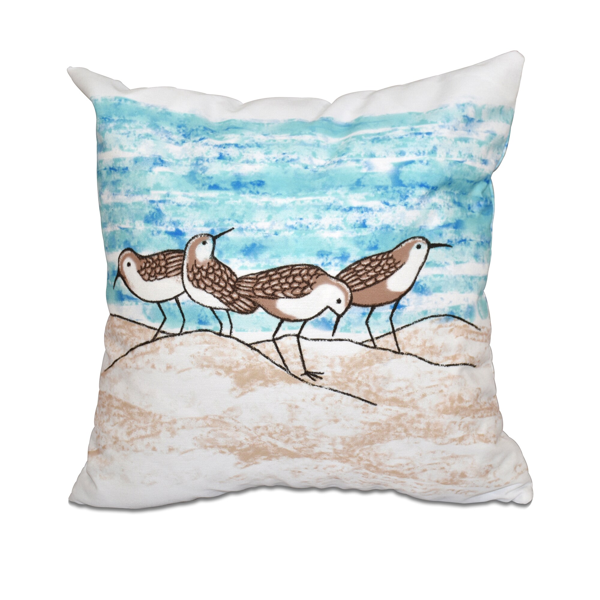 Shop 16 X 16 Inch Sandpipers Animal Print Outdoor Pillow Free
