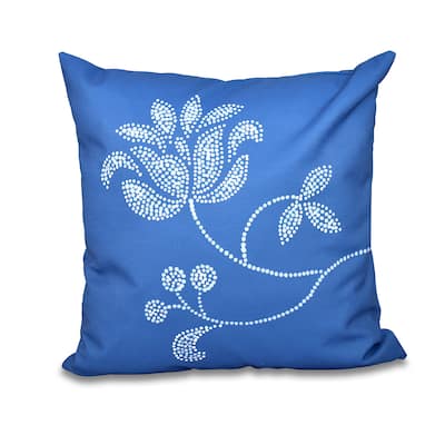 16 x 16-inch Traditional Flower-Single Bloom Floral Print Outdoor Pillow