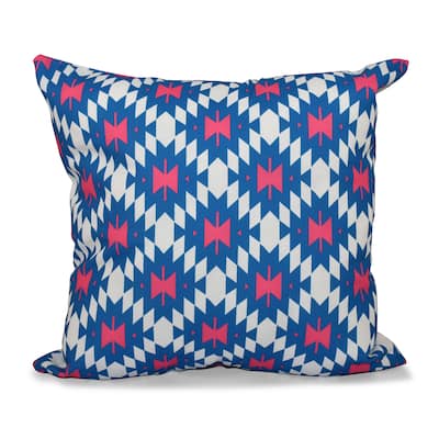 16 x 16-inch Jodhpur Kilim 2 Geometric Print Outdoor Pillow