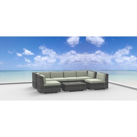 Urban Furnishing Oahu Wicker/Rattan 7-piece Sectional Sofa Outdoor Patio Furniture Set