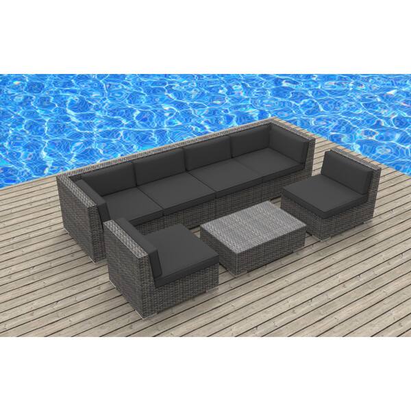 Shop Urban Furnishing Oahu Wicker Rattan 7 Piece Sectional Sofa