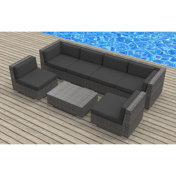 Shop Urban Furnishing Oahu Wicker Rattan 7 Piece Sectional Sofa Outdoor Patio Furniture Set Overstock 12014794