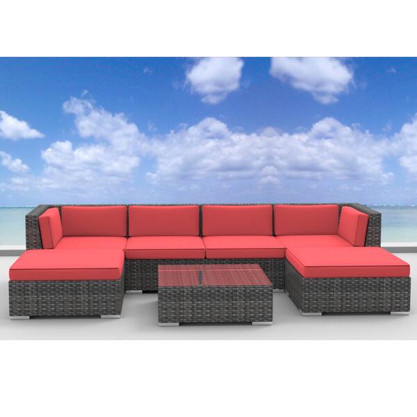 Urban Furnishing Maui Rattan 7 Piece Outdoor Sectional Sofa Urban Furnishing Maui Rattan 7 Piece