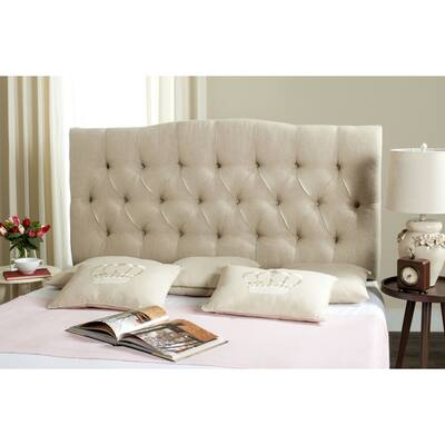 SAFAVIEH Axel Hemp Linen Upholstered Tufted Headboard (King)