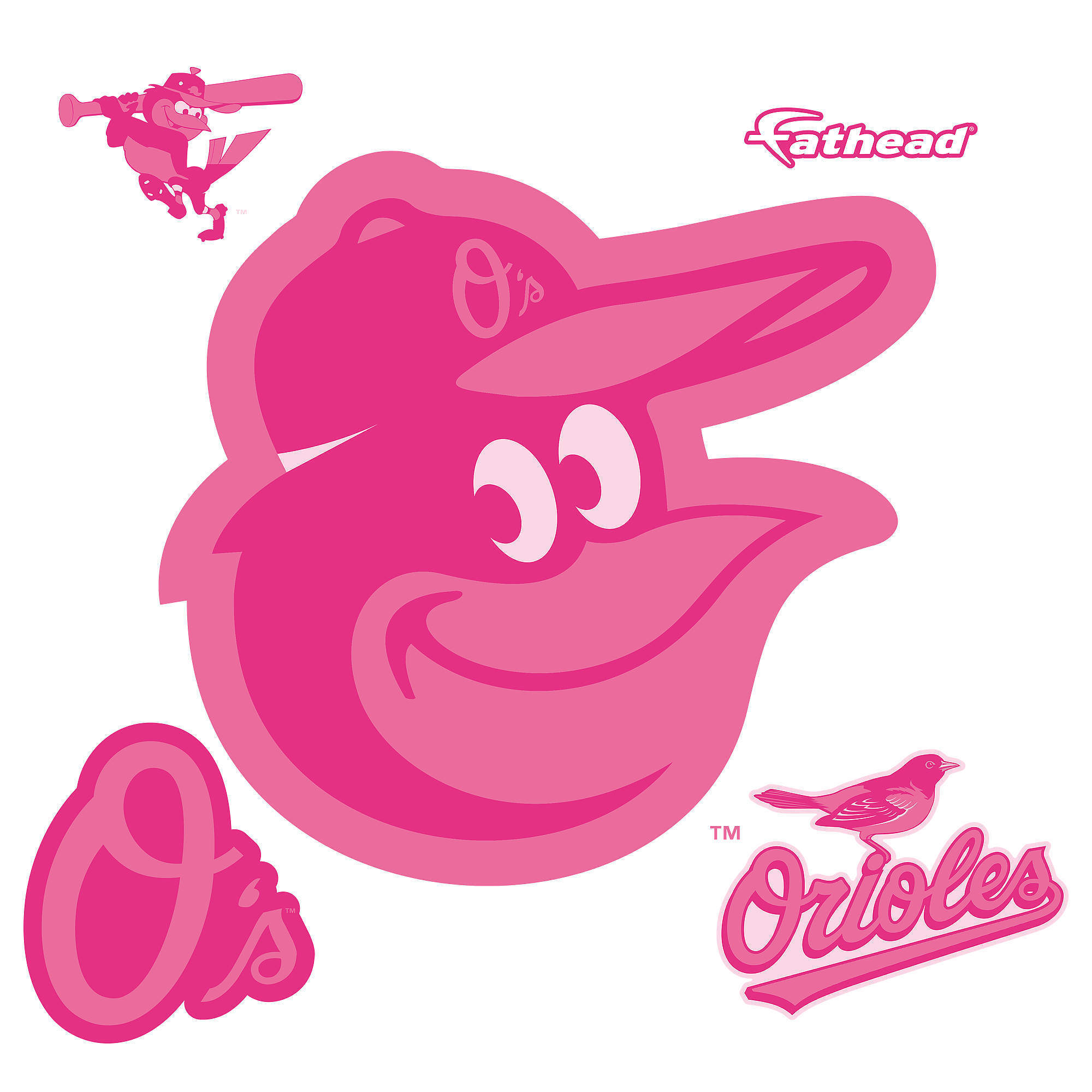 Fathead Baltimore Orioles Pink Logo 