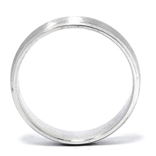 14k White Gold Beveled & Brushed Wedding Band