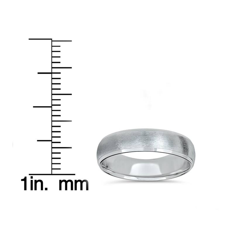 14k White Gold Beveled & Brushed Wedding Band