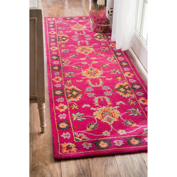 nuLOOM Handmade Overdyed Persian Wool Pink Runner Rug (2'6 x 8') Free Shipping Today