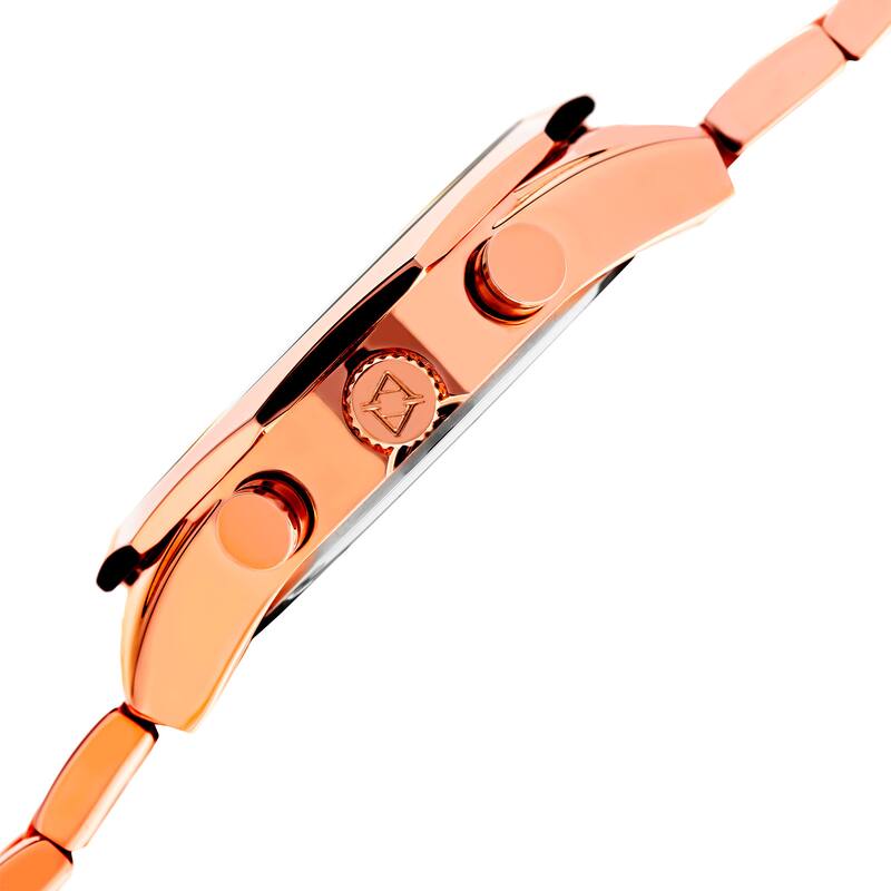 Akribos XXIV Men's Swiss Quartz Multifunction Rose-Tone Stainless Steel Bracelet Watch