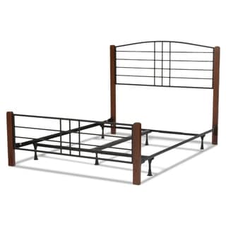 dayton complete bed with metal panels and flat wooden posts black grain finish - California King Wood Bed Frame dayton complete bed with metal panels and flat wooden posts black grain finish - California King Wood Bed Frame