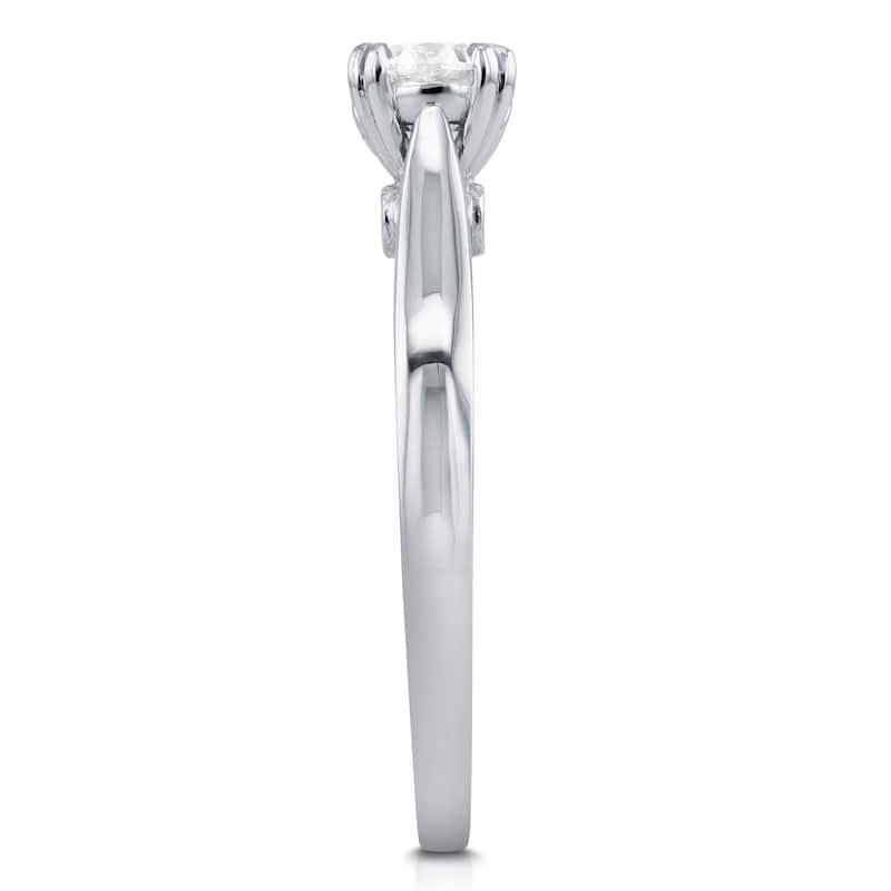 Annello by Kobelli 14k White Gold 1/2ct TDW Diamond Antique Cathedral Ring