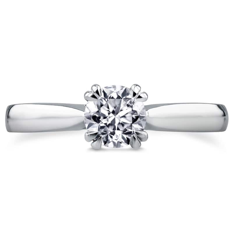 Annello by Kobelli 14k White Gold 1/2ct TDW Diamond Antique Cathedral Ring