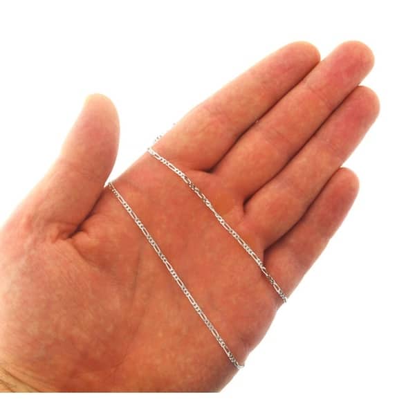 925 Sterling Silver 8.5mm Polished Flat Figaro Link Chain Necklace 7-24 925 Sterling Silver 8.5mm Polished Flat Figaro Link Chain Necklace 7-24