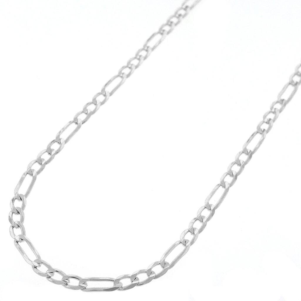 .925 Solid Sterling Silver 3MM Figaro Link Necklace Chain 20" - 30", Silver Chain for Men & Women, Made in Italy