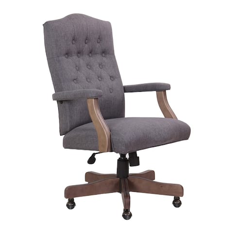 Gracewood Hollow Bogdani Grey Driftwood High-Back Executive Swivel Chair