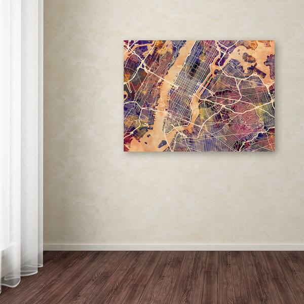 Michael Tompsett 'New York City Street Map' Canvas Art Overstock