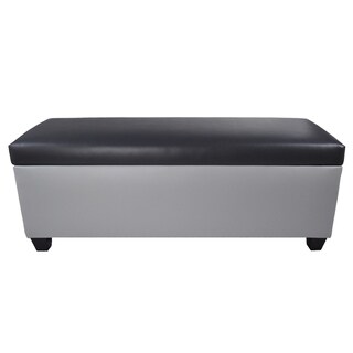 The Sole Secret Mid Century Modern Grey Faux Leather Storage Bench Ottoman Dark Grey From Overstock Com Daily Mail