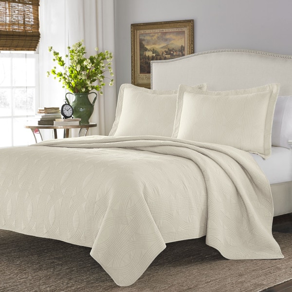 Stone Cottage Arbor Ivory Cotton Quilt Set