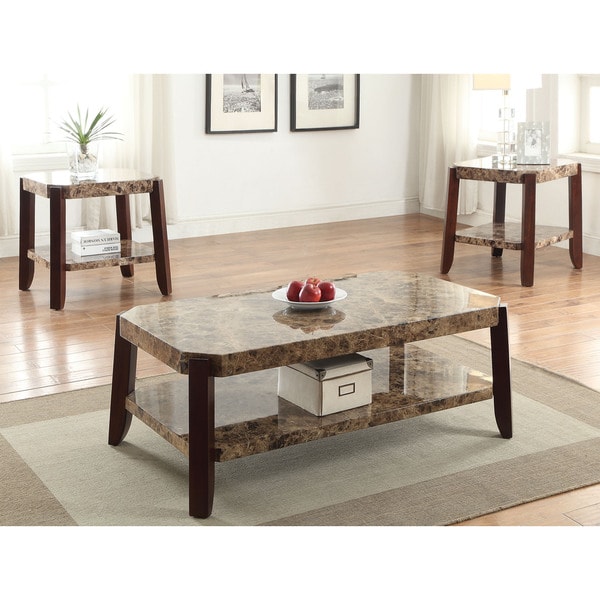 Dacia Brown Faux Marble Coffee Table Free Shipping Today Dacia Brown Faux Marble Coffee Table