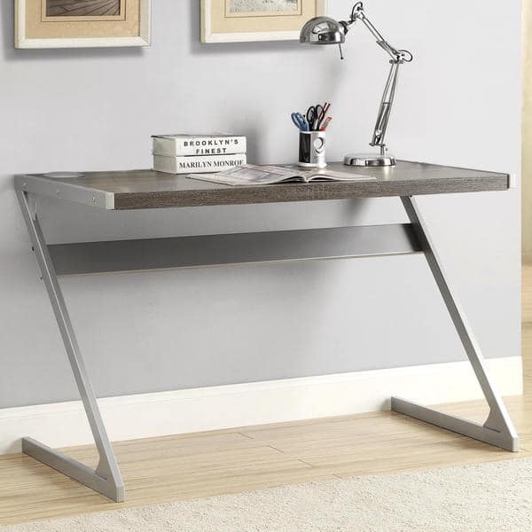 Shop Sleek Modern Z Style Weathered Grey Writing Computer Desk