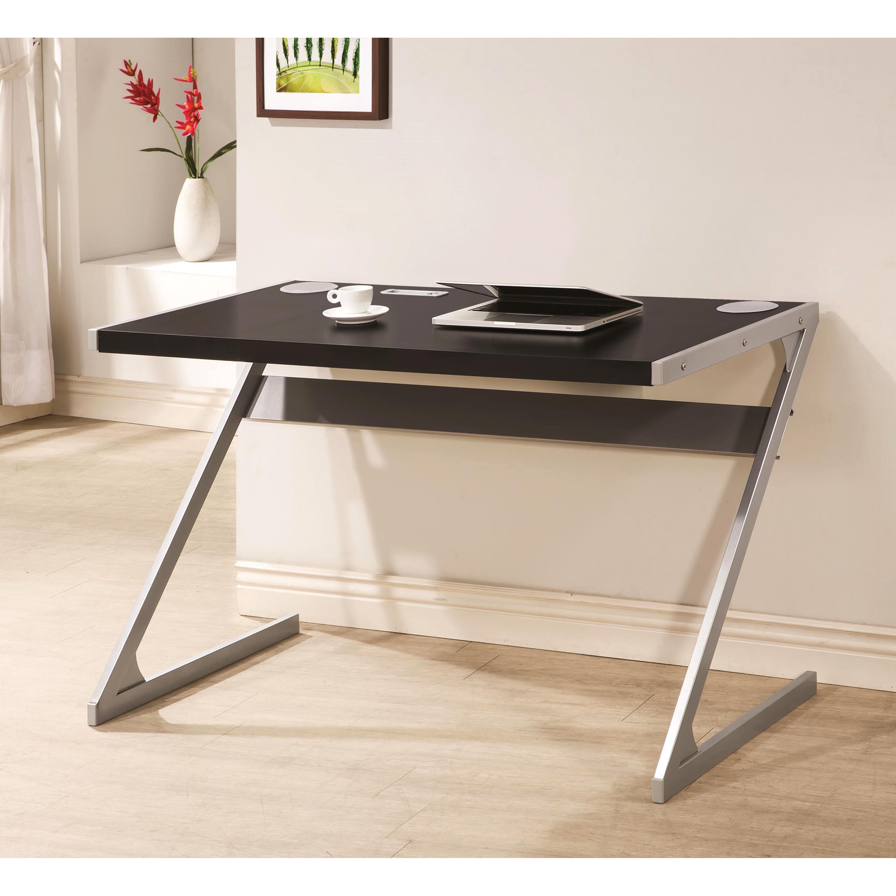 Shop Sleek Modern Z Style Black Writing Computer Desk With