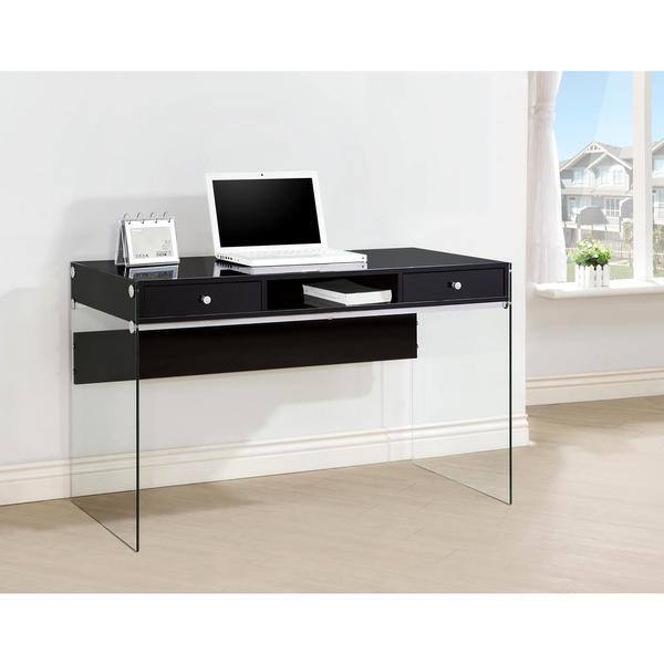 wallpapers Contemporary Glass Office Desk With Drawers usd