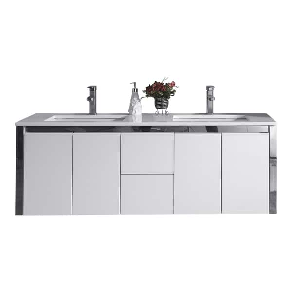 Lelio 60 Inch Double Sink Wall Hung Bathroom Vanity Overstock 1192