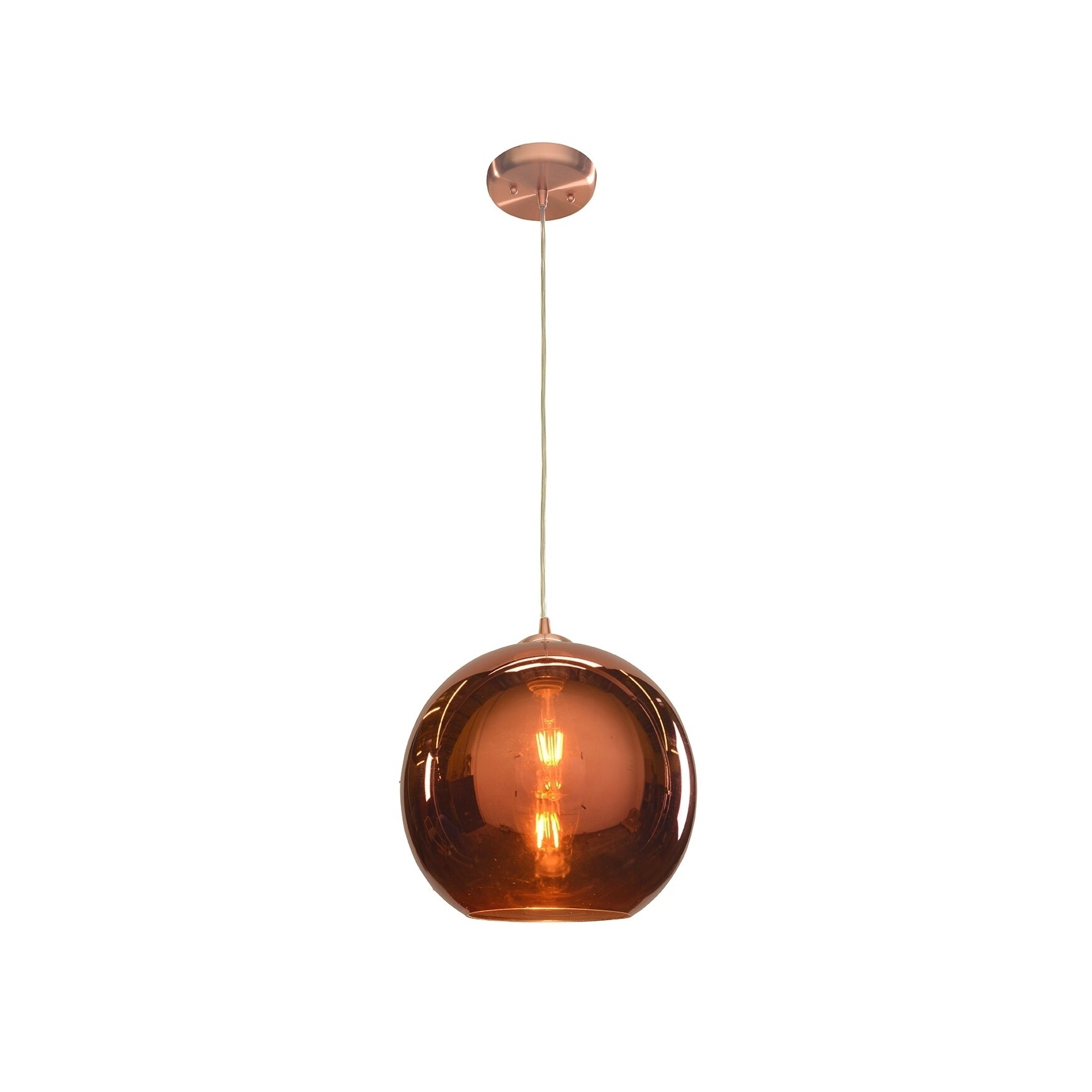 copper and grey light fitting