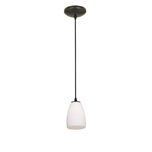 slide 1 of 1, Access Lighting Sherry Bronze Integrated LED Cord Pendant, Opal Shade