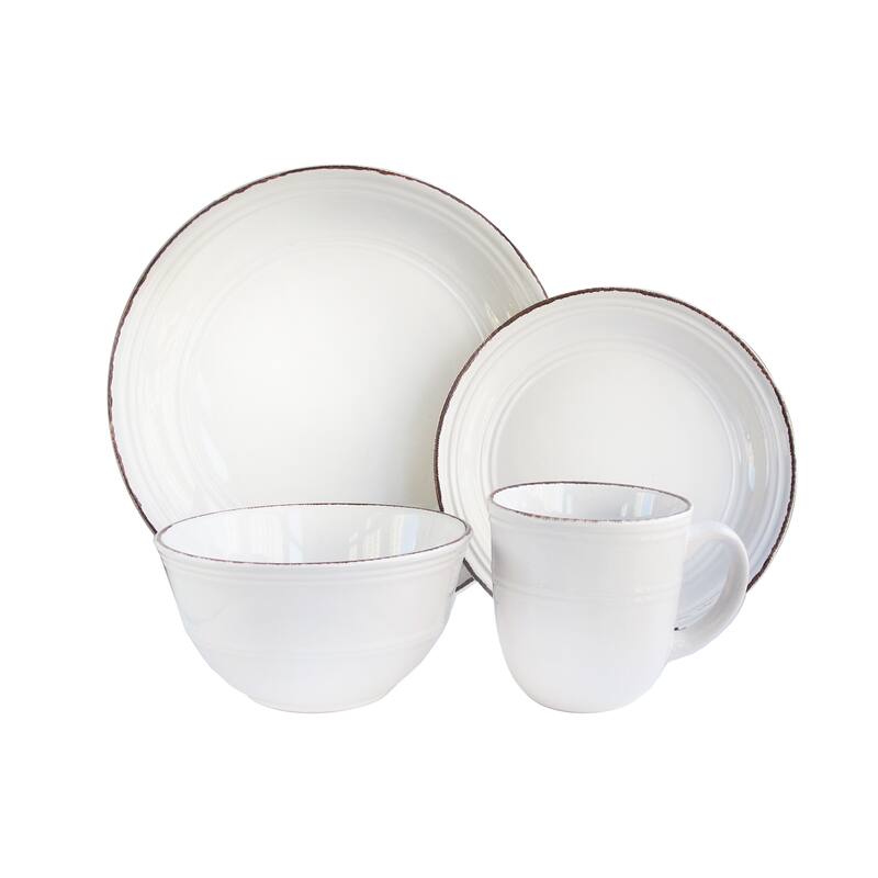 American Atelier Madelyn White Earthenware 16-piece Dinnerware Set