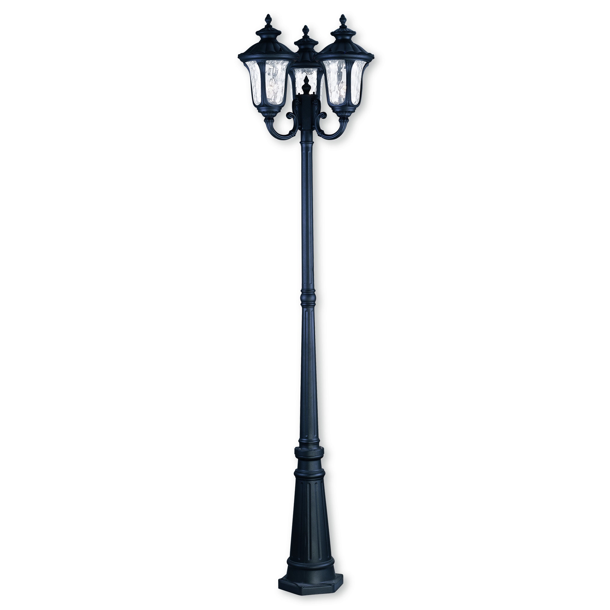 Livex Lighting Oxford 3 Light Textured Black Outdoor Post Top Lantern  7859-14 - The Home Depot