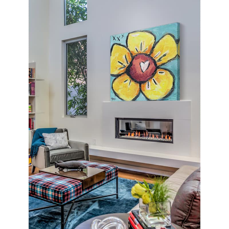Marmont Hill 'Flower' Painting Print on Canvas - Multi-Color