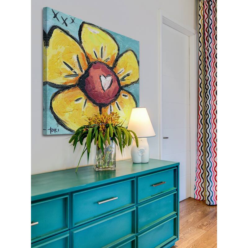 Marmont Hill 'Flower' Painting Print on Canvas - Multi-Color
