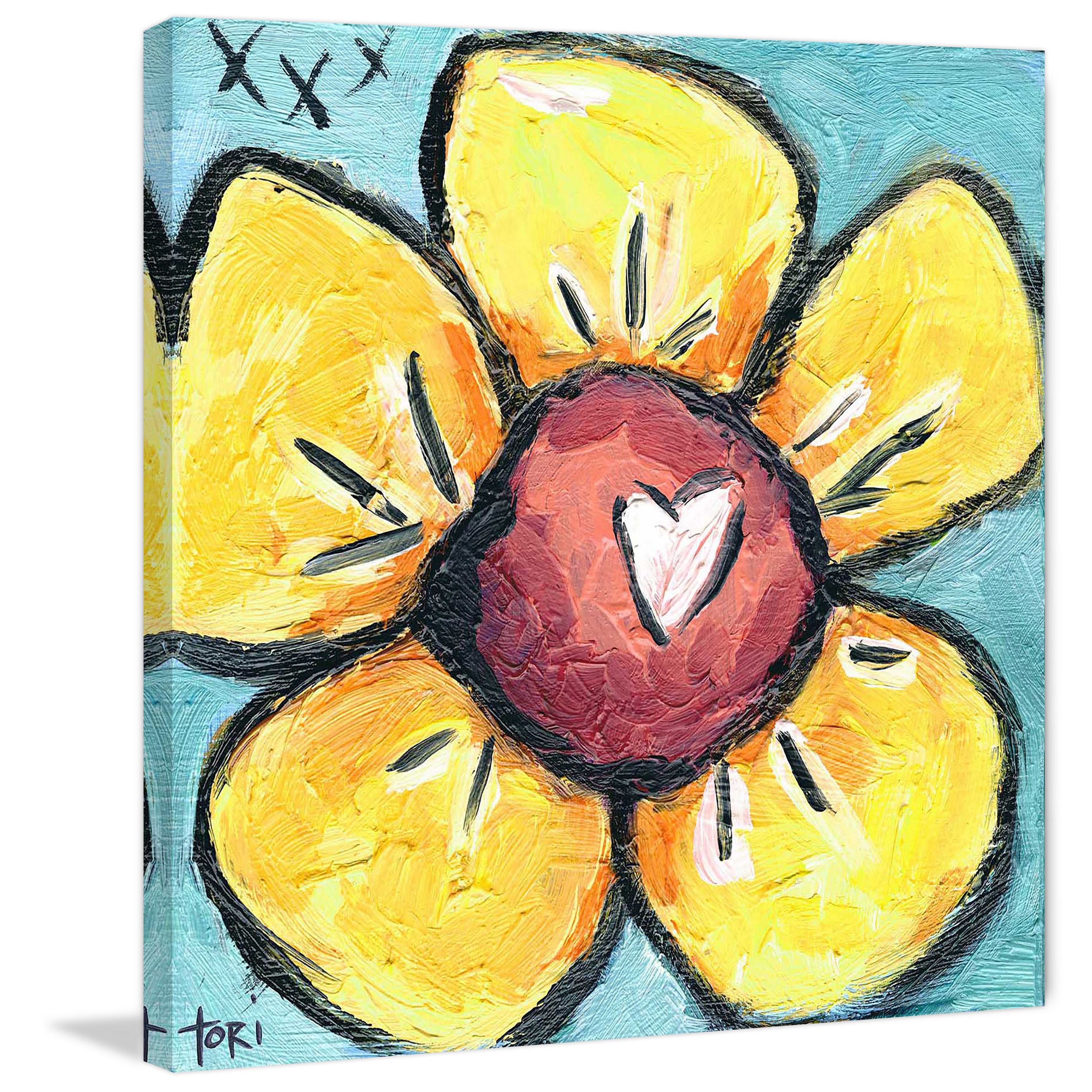 Marmont Hill - Handmade Flower Painting Print on Canvas