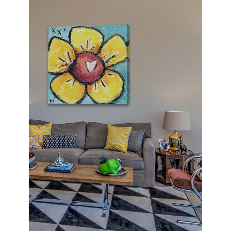 Marmont Hill 'Flower' Painting Print on Canvas - Multi-Color