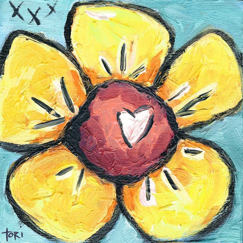 Marmont Hill 'Flower' Painting Print on Canvas - Multi-Color