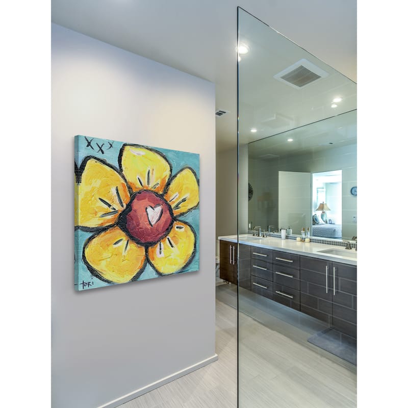 Marmont Hill 'Flower' Painting Print on Canvas - Multi-Color