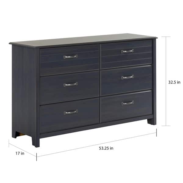 dimension image slide 2 of 3, South Shore Ulysses 6-Drawer Double Dresser