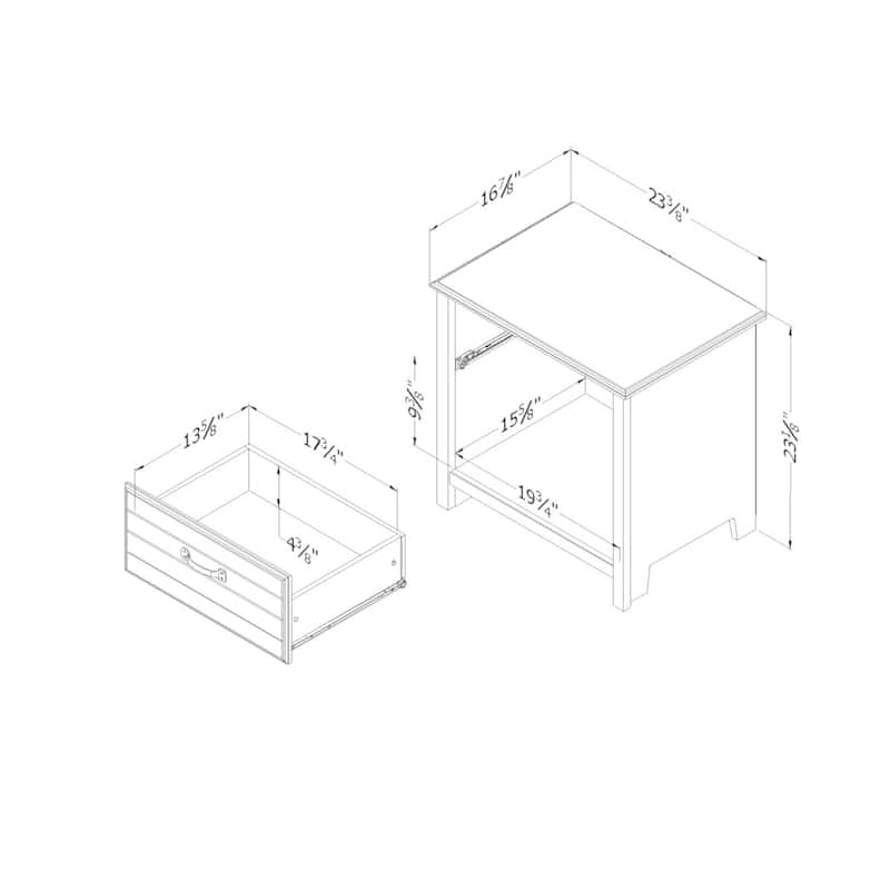 South Shore Ulysses 1-Drawer Nightstand