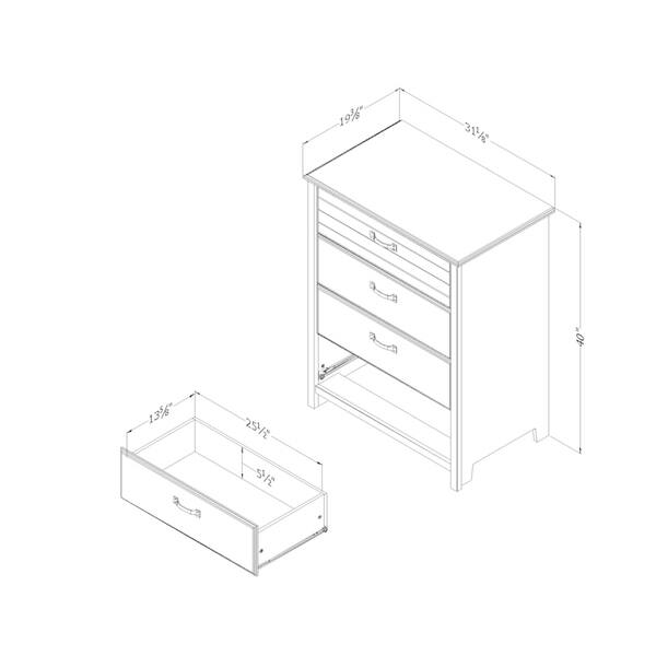 dimension image slide 0 of 4, South Shore Ulysses 4-Drawer Chest