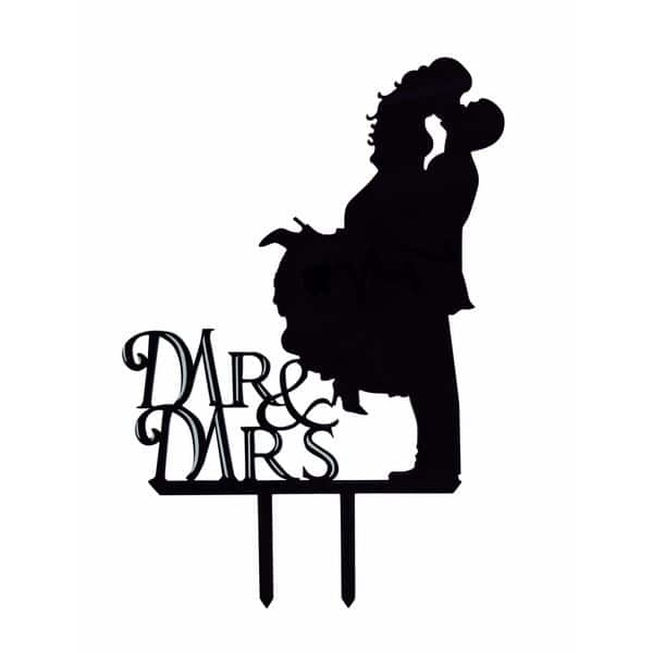 Shop Mr Mrs Kissing Couple Silhouette Black Acrylic Wedding