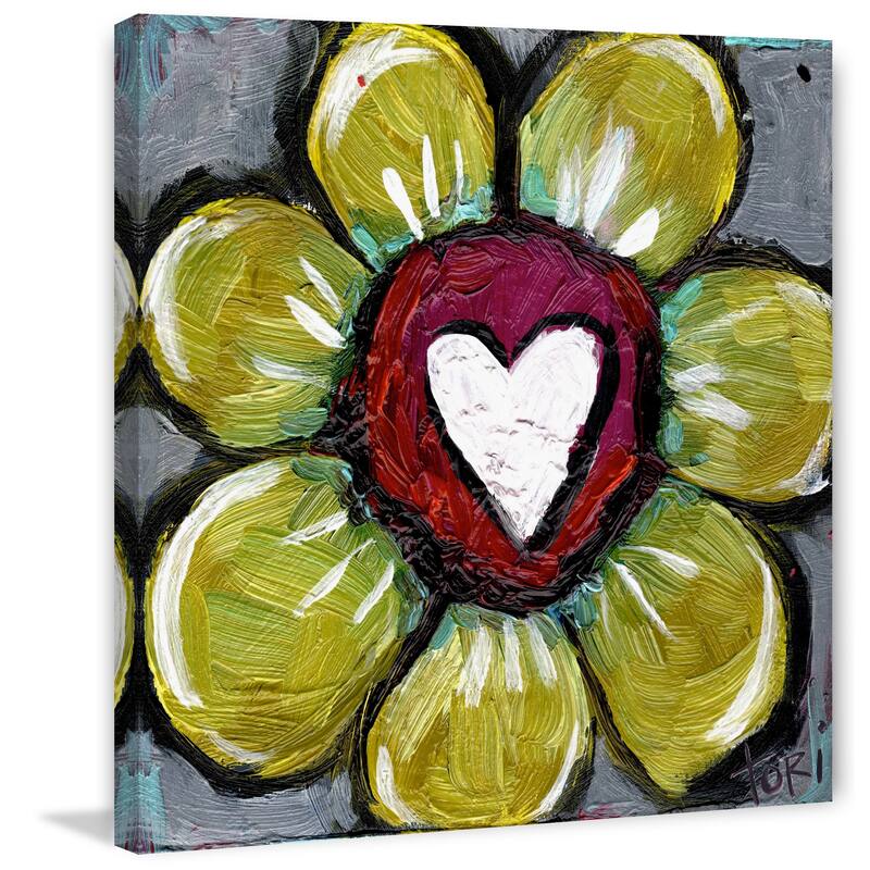 Marmont Hill 'Big Heart Flower' Painting Print on Wrapped Canvas - Multi-Color