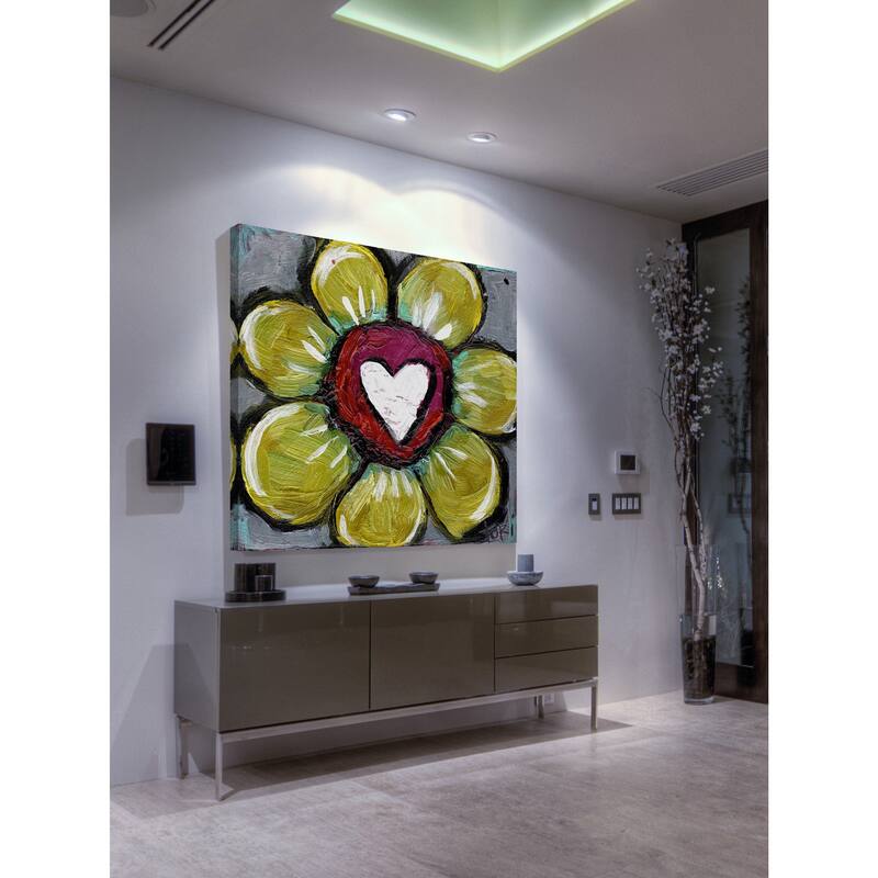 Marmont Hill 'Big Heart Flower' Painting Print on Wrapped Canvas - Multi-Color