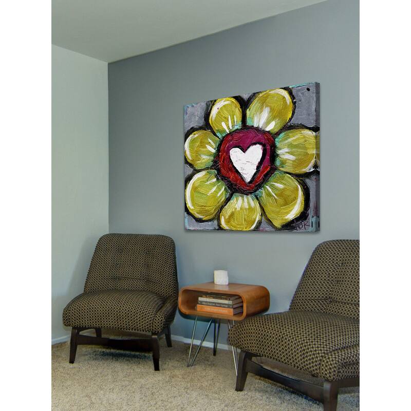 Marmont Hill 'Big Heart Flower' Painting Print on Wrapped Canvas - Multi-Color