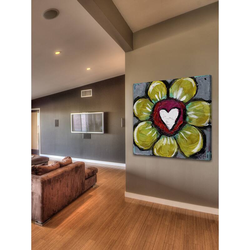 Marmont Hill 'Big Heart Flower' Painting Print on Wrapped Canvas - Multi-Color