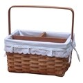 Woodchip Picnic Caddy Basket with Lace Trim