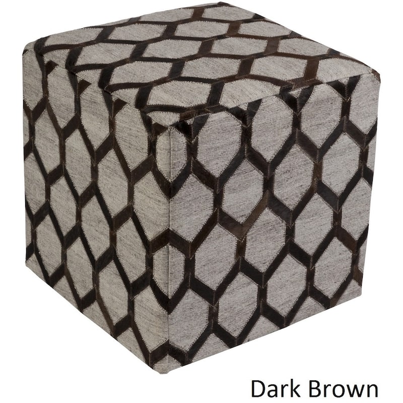 Castr Viscose/Hair On Hide Square Pouf