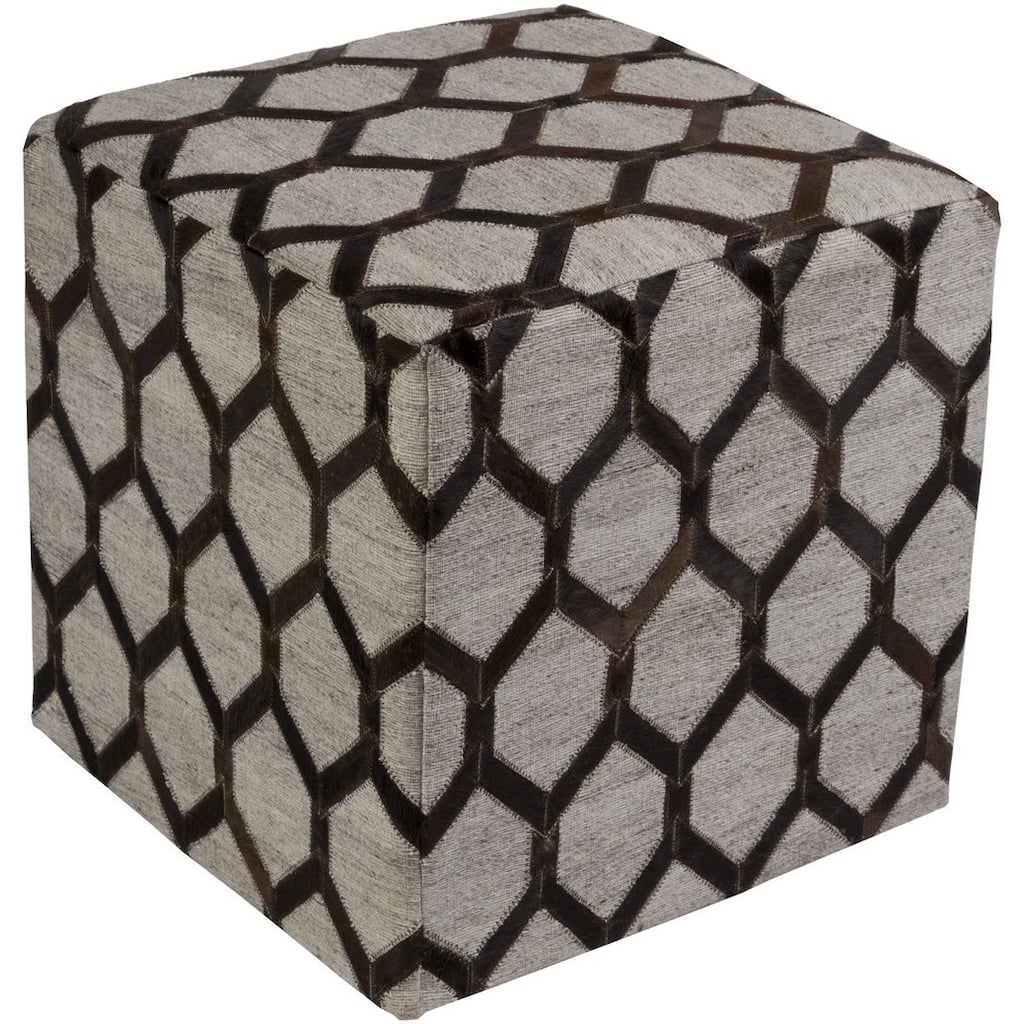 Castr Viscose/Hair On Hide Square Pouf