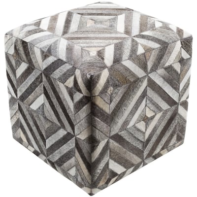 Cape Coral Hair On Hide Square Pouf