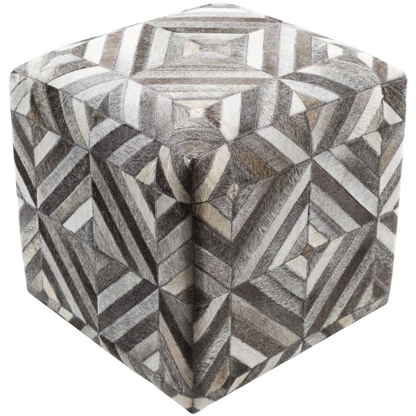 Cabrera 18-inch Hair On Hide Square Pouf